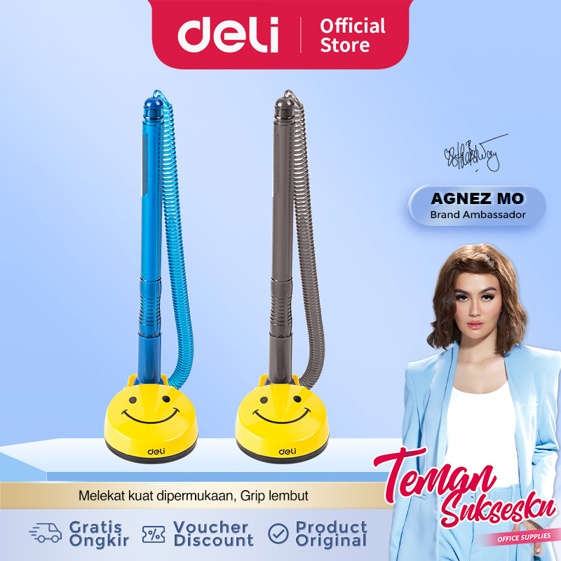 

DELI Pulpen Meja Kantor & Sekolah Super Lucu 0.5mm Desk Pen Smile Face E6793 1pcs -6pcs Hitam