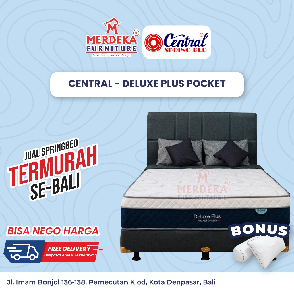 Kasur Central ~ Deluxe Plus Pocket | Spring Bed 160x200|Free Bantal|