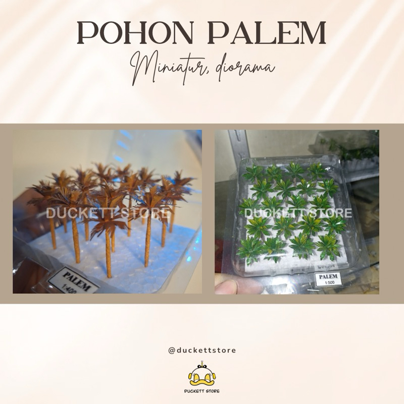 Miniatur Maket Pohon Palem Monokrom | Hijau