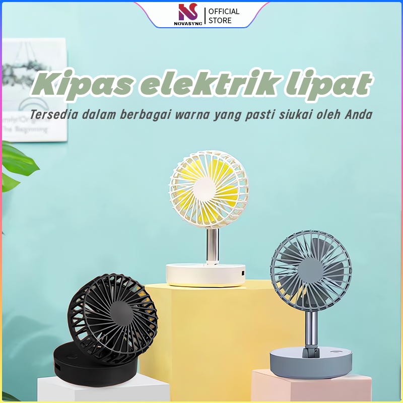 Kipas kecil lipat kipas dekstop USB yang dapat di isi ulang kipas kantor angin kencang mini senyap k