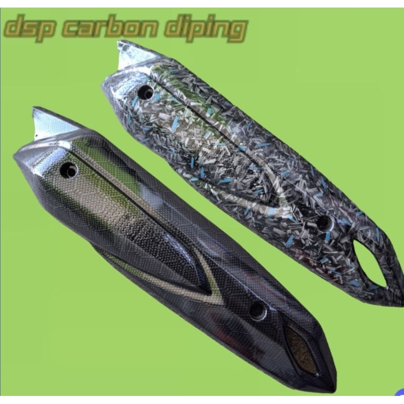 PELINDUNG KNALPOT AEROX KARBON HITAM HEXSAGOLALL FORGED