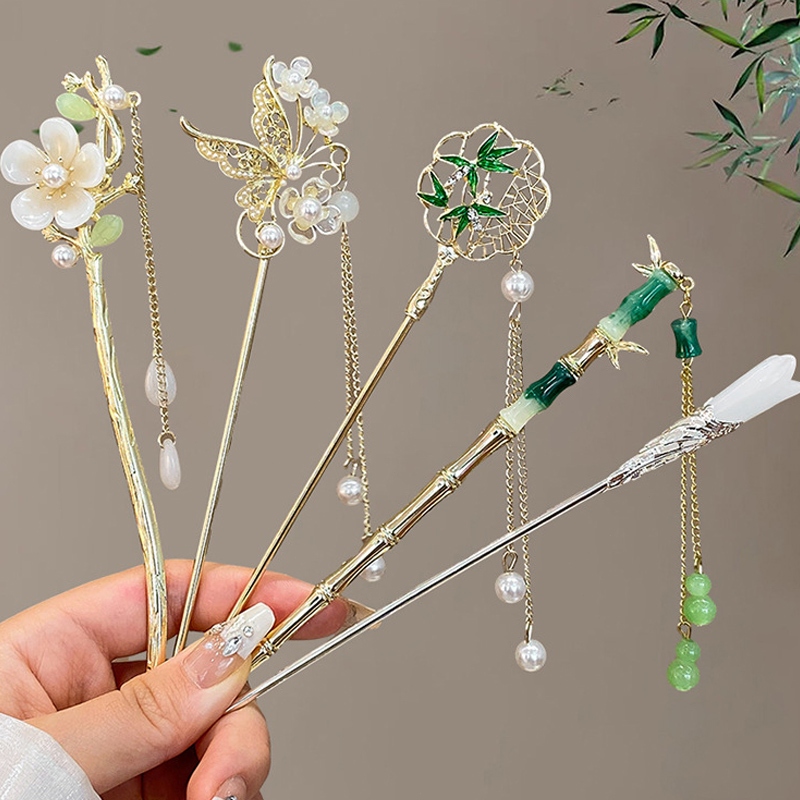 ORIGINAL Tassel Headwear Tusuk Konde Rambut Tusuk Rambut Rumbai tusuk konde Wanita Cina fashion