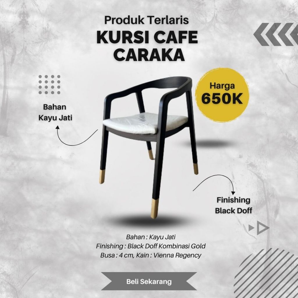 Kursi Cafe Caraka / Kursi Cafe Kayu Minimalis / Kursi Cafe Kayu Jati
