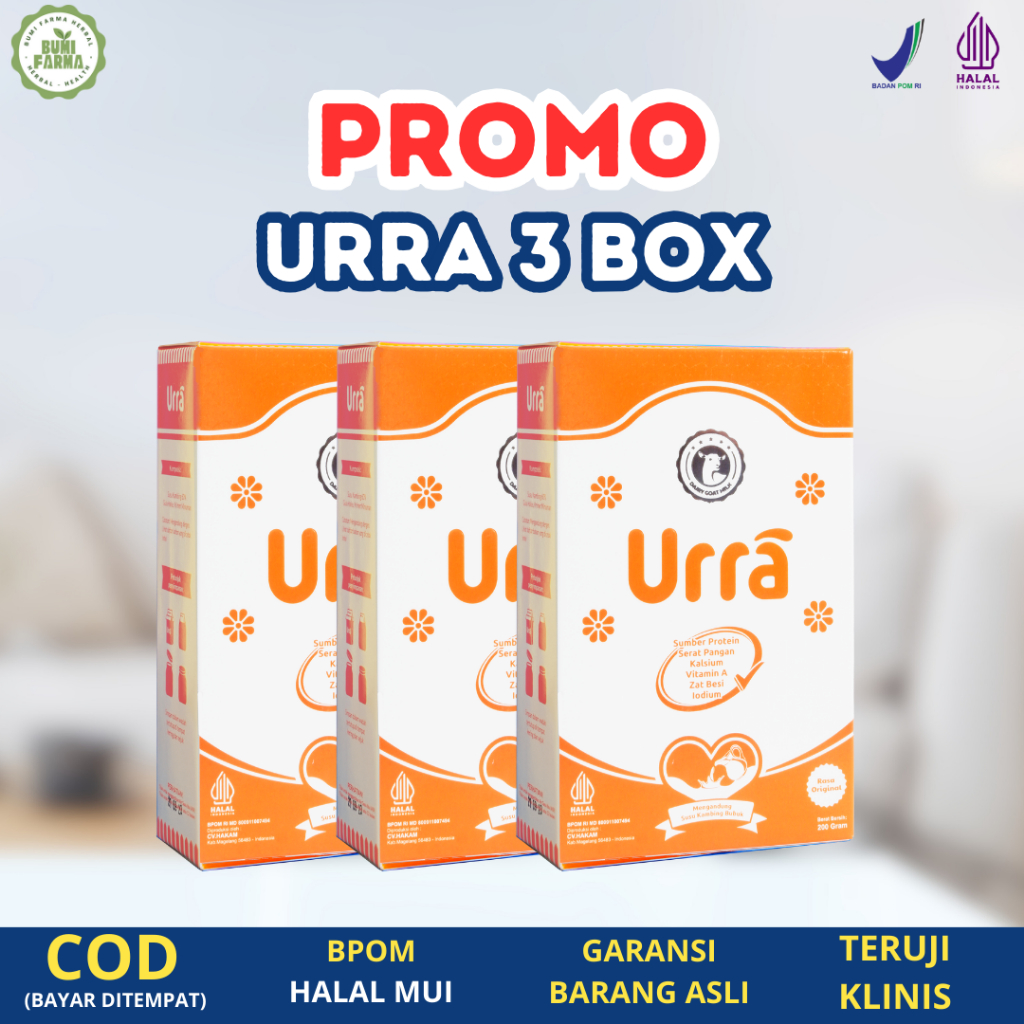 

[BPOM RESMI] PROMO 3 BOX Urra Susu kambing saanen premium penambah tinggi badan dan berat badan anak