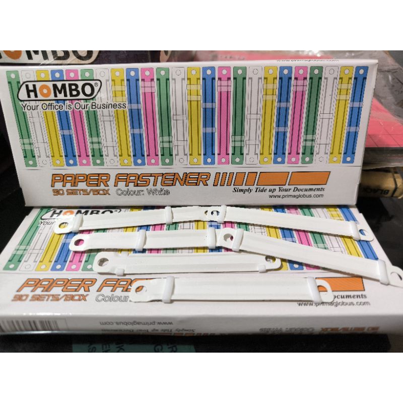 

Paper Fastener/pengikat kertas plastik Hombo per kotak