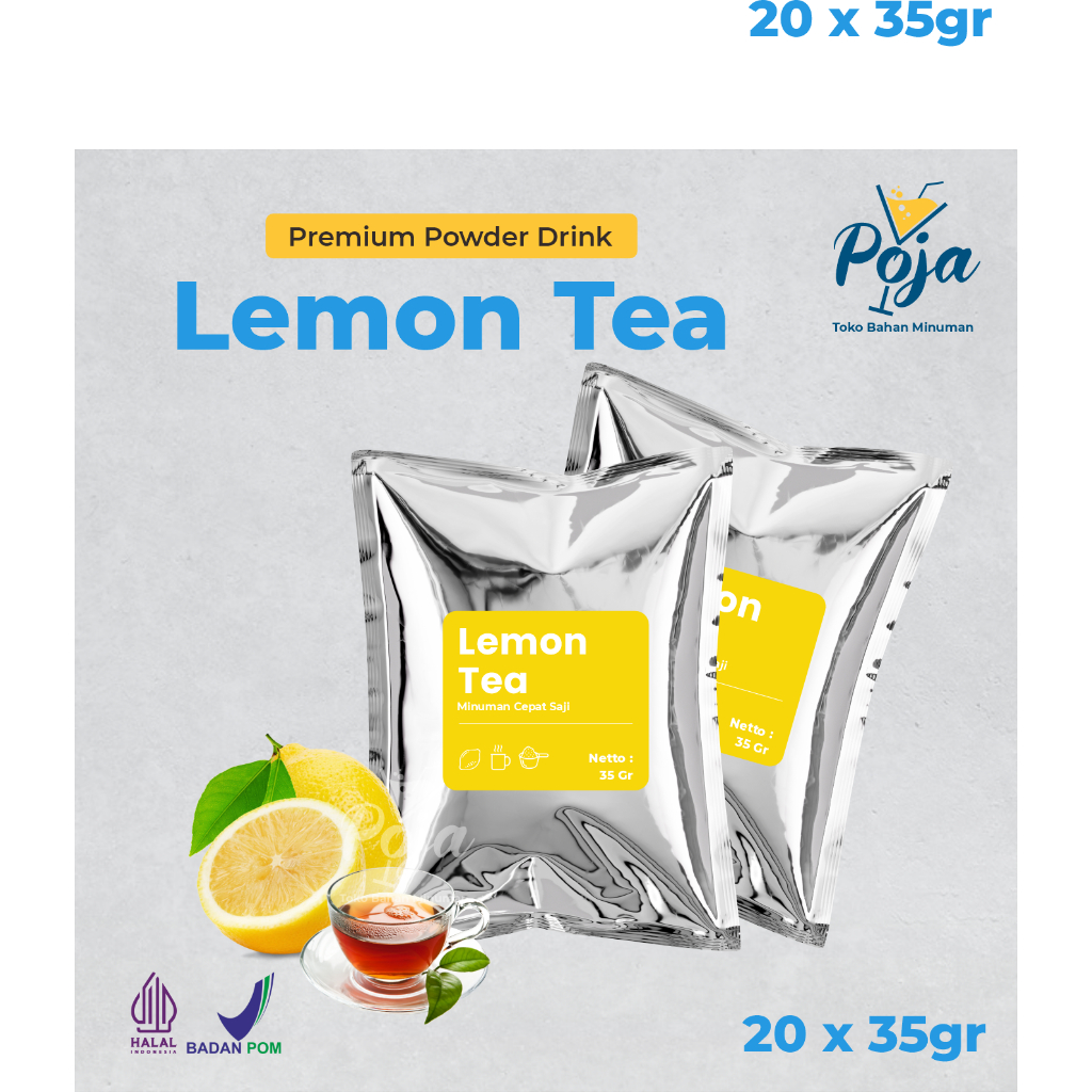 

Bubuk Minuman Sachet Premium Lemon Tea Kemasan 35 gram