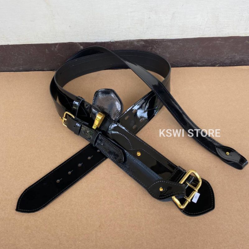 Kopel Sabuk PDU 4 Sabuk Sielholder Kopel Upacara Polri Kulit Mengkilap