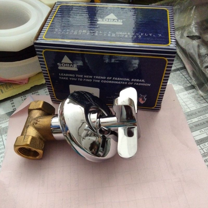 Kran shower tanam. kran shower tembok kuningan. SOBAR 1/2 inch. kran shower baling