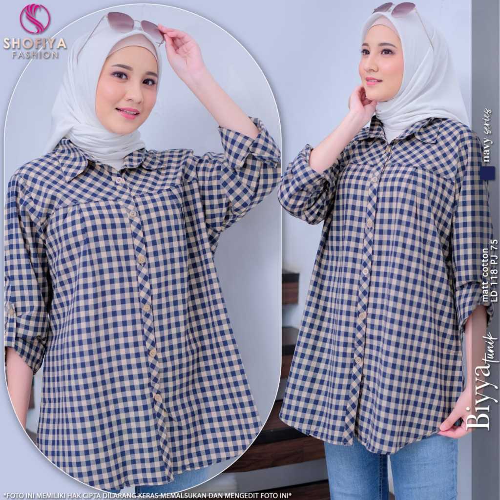 [LD 118] BIYYA TUNIK ATASAN KEMEJA FORMAL WANITA PESTA JUMBO KONDANGAN PREMIUM ORI BY SHOFIYA