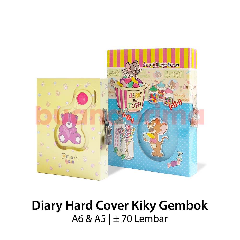 

Diary Hard Cover Kiky A6 A5 Dengan Gembok Notes Notebook