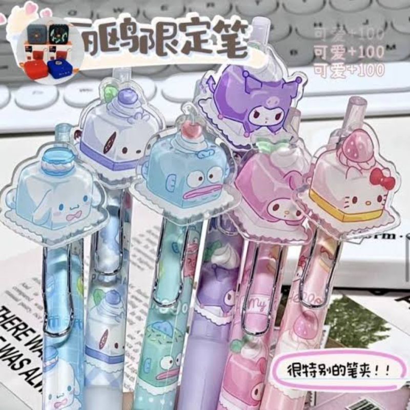 

Pulpen Sanrio Lotso Akrilik PEN GEL Karakter LOTSO Beruang Stroberi Strawberry Bear Lucu Bandul Anak Pena Tinta Hitam