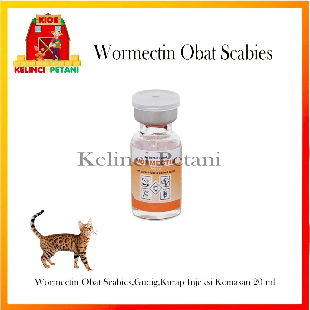 Obat Hewan Wormectin  Obat Scabies Inject Obat Suntik Hewan Kucing Kelinci Dll