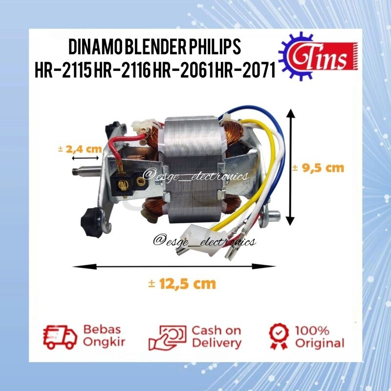 DINAMO BLENDER PHILIPS TINS HR 2115 HR 2116 HR 2061 HR 2071MOTOR BLENDER PHILIPS  TINS TEMBAGA MESIN