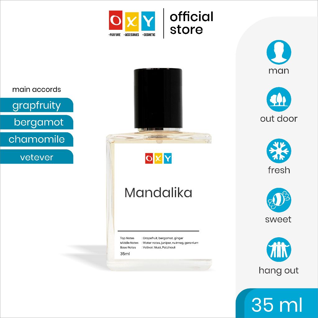 OXY PARFUME - Parfum Oxy Mandalika aroma segar sporty untuk pria remaja dewasa tahan lama seharian