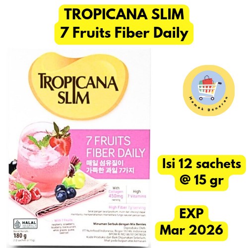 

Tropicana Slim 7 Fruit Fiber isi 12 sachets Minuman Serat Instan