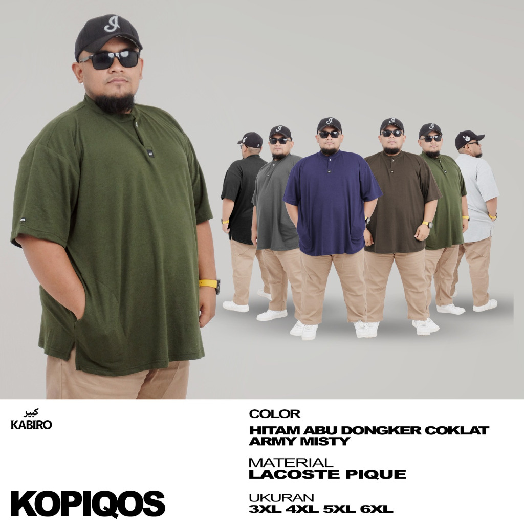 KABIRO Kopiqos Kemeja Koko Baju Polo Pria - BIG SIZE