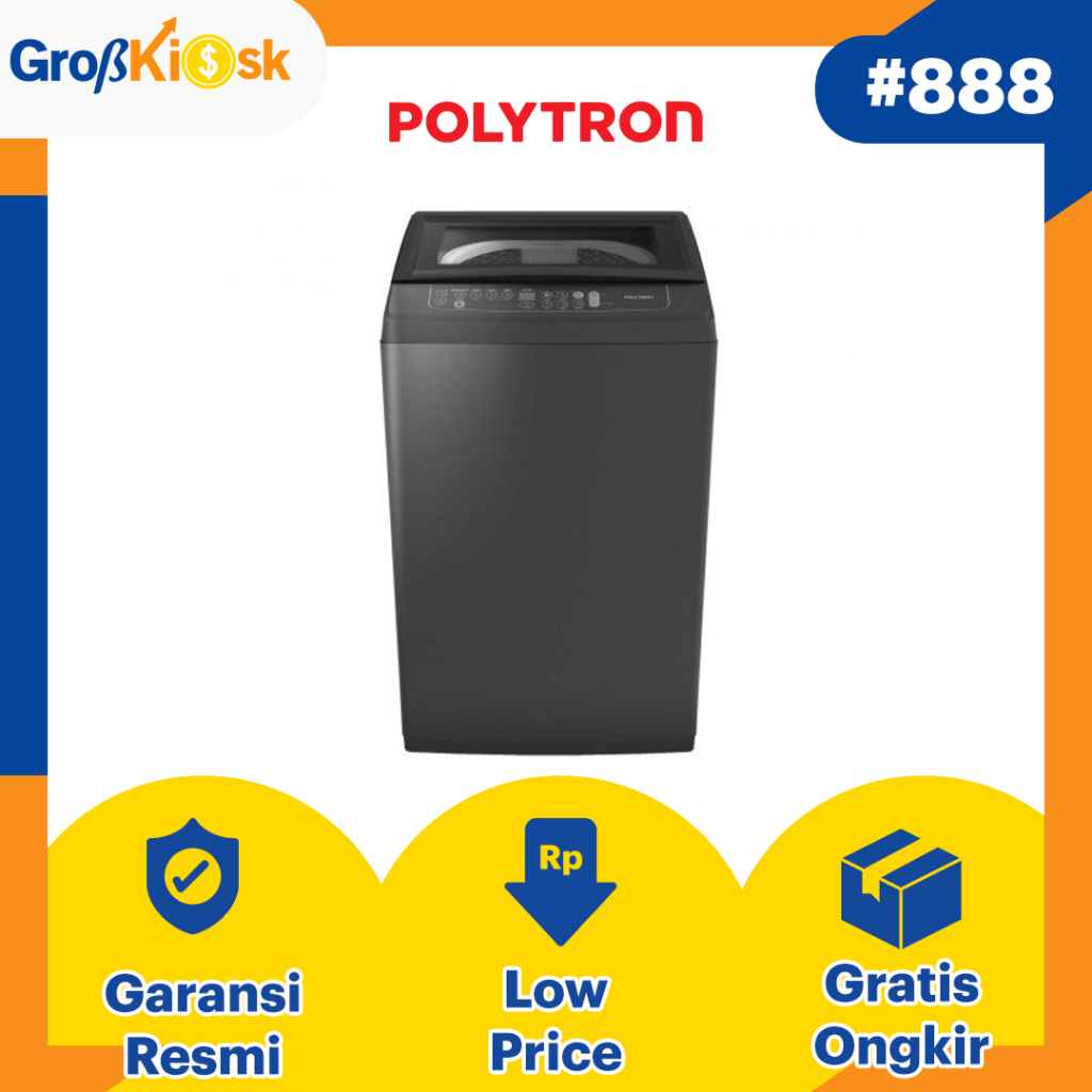 MESIN CUCI 1 TABUNG POLYTRON 8 KG TOP LOADING PAW-8029 / PAW 8029 / PAW8029