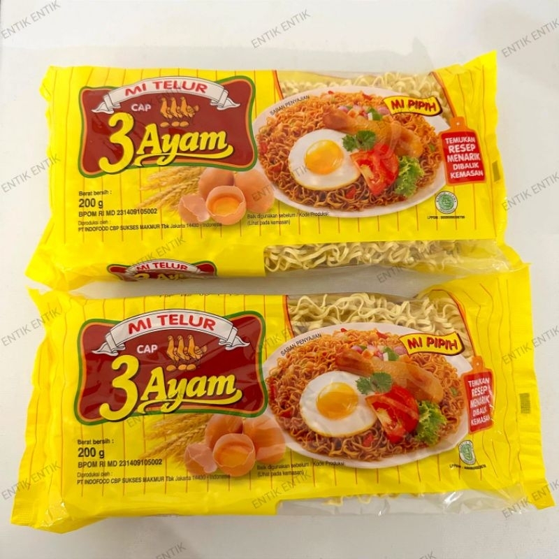 

Mi Telur Cap 3 Ayam 200gr Mie Telur