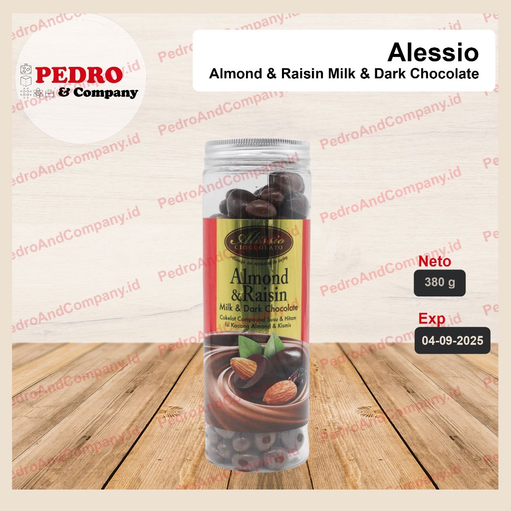 

Alessio ALMOND RAISIN CHOCOLATE 380 gram coklat kacang kismis