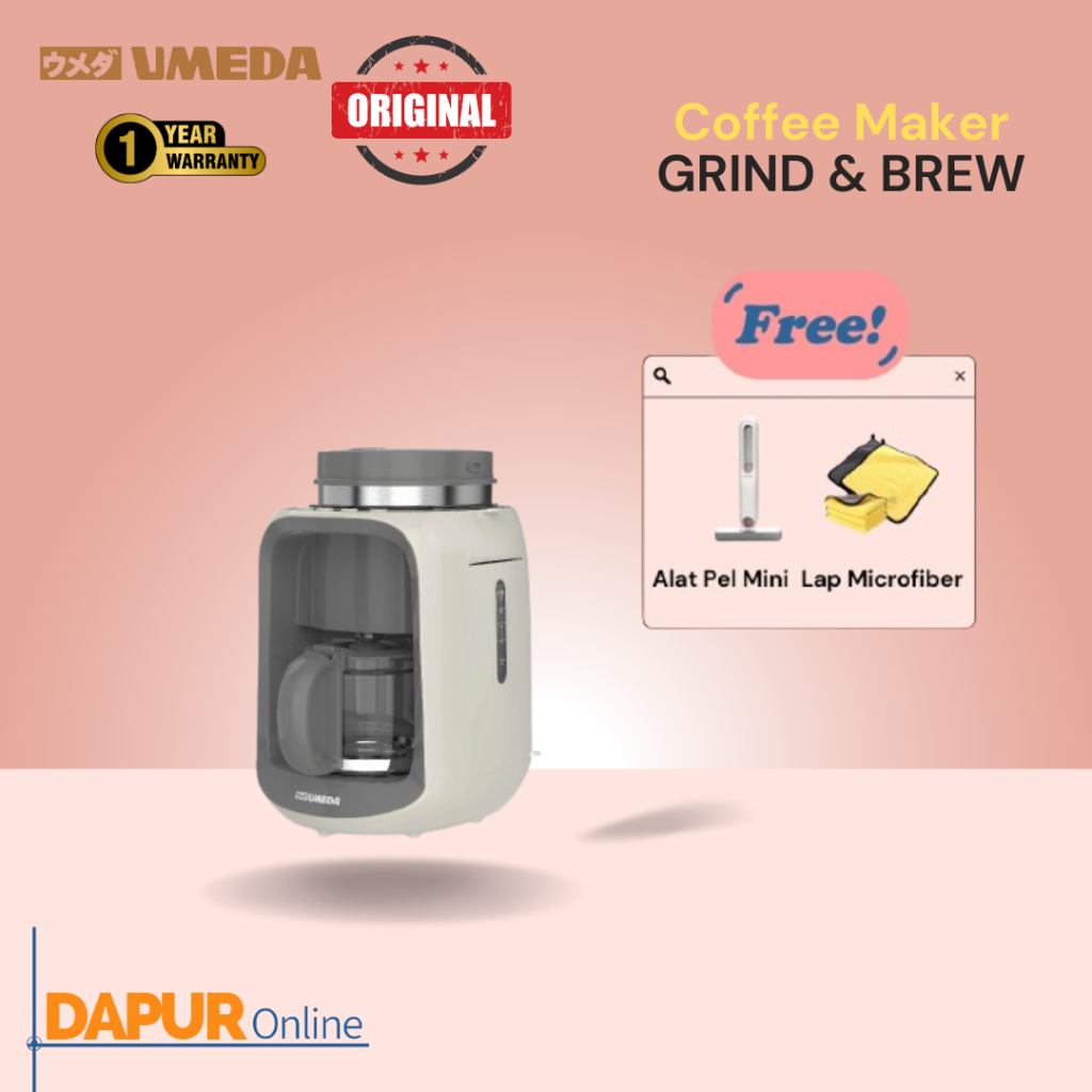 UMEDA Grind and Brew Coffee Maker Mesin Kopi Otomatis Coffee Grinder Drip Coffee