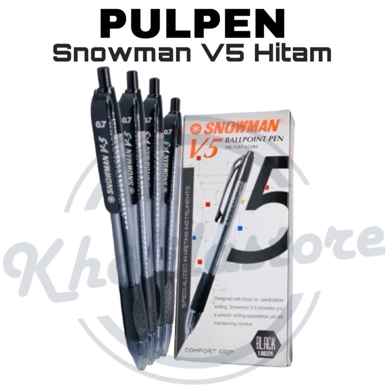 

Pulpen Cetek Snowman V5 Hitam isi 12 pcs KODE F4J4