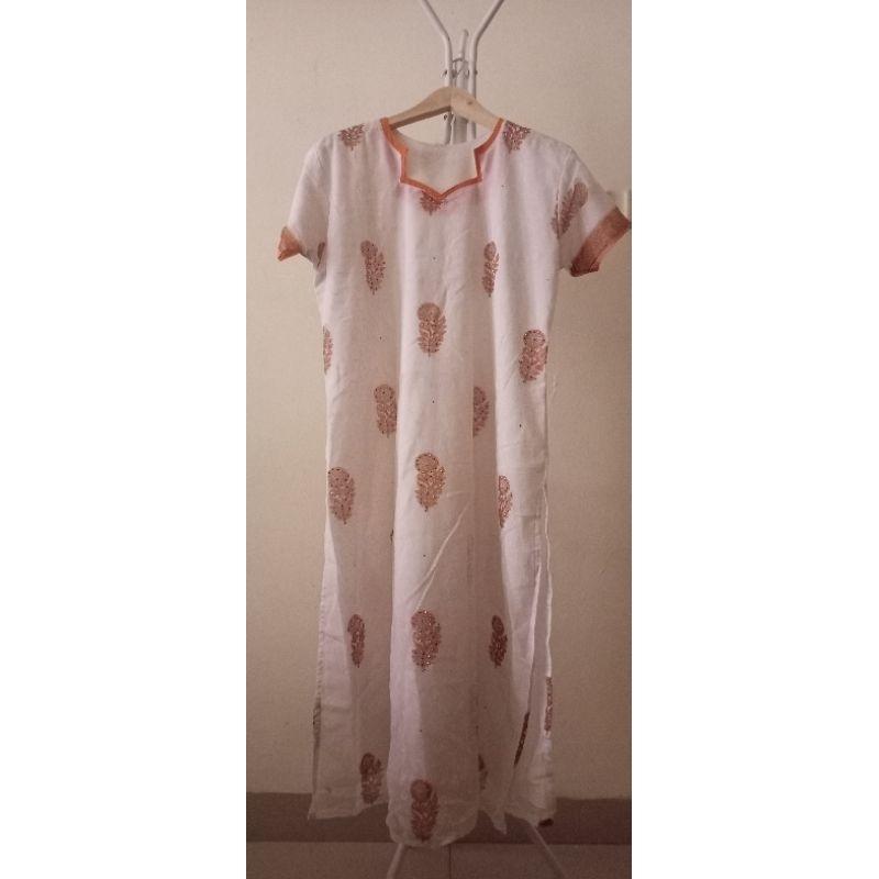 Baju India Kurti Putih Preloved