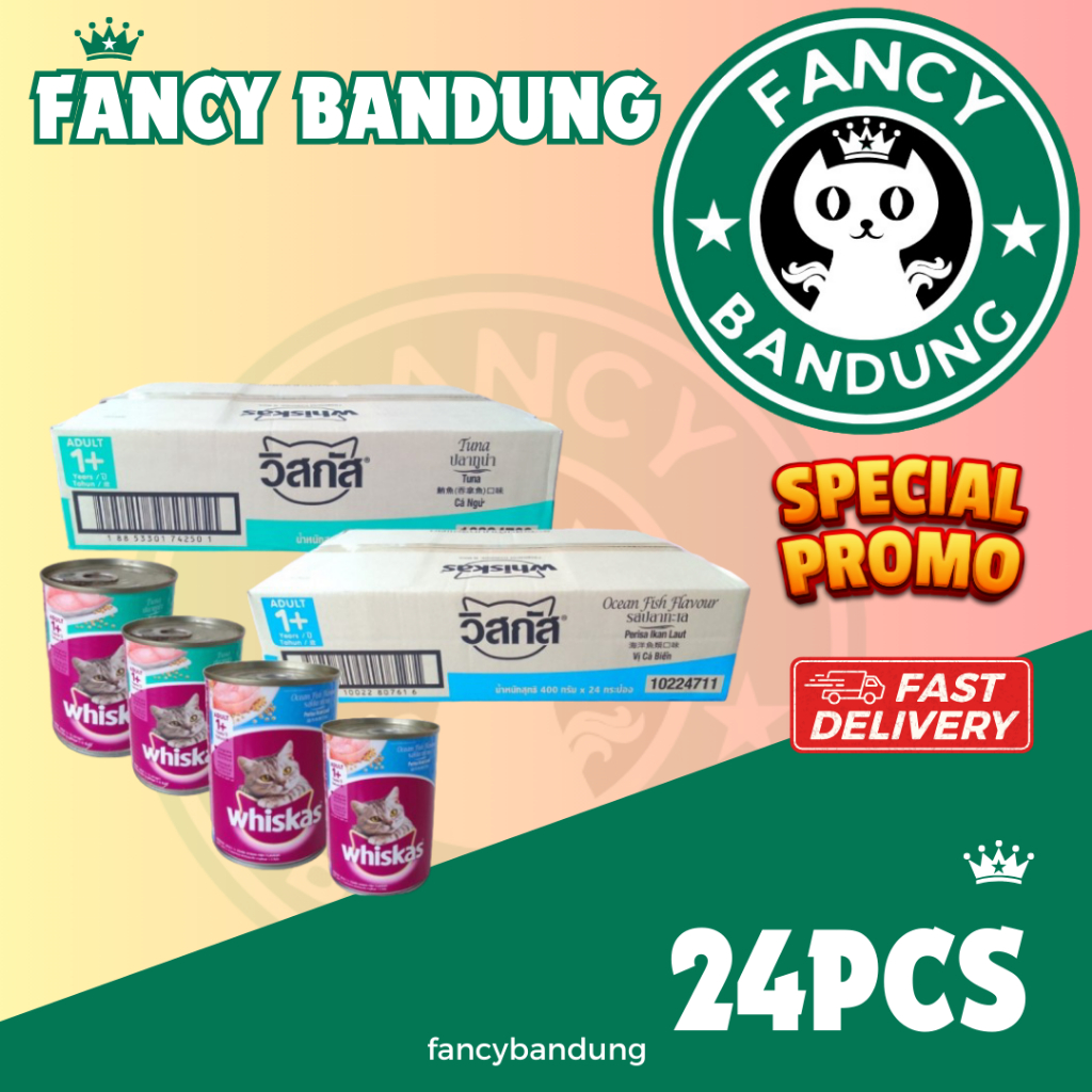 whiskas kaleng 1 dus ( isi 24 ) wet food whiskas KHUSUS GOJEK GRAB