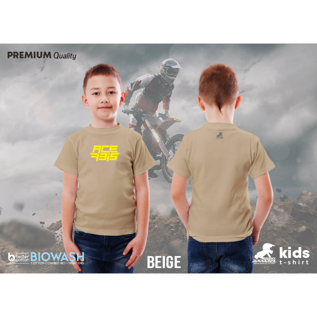 Kaos anak biowash ultrasoft 24s reguler motif 2 Sablon ACERBIS  Kaos Premium Lengan Pendek TRAIL