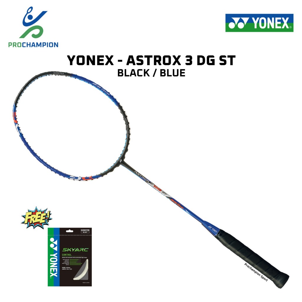 Terbaru Raket Badminton Astrox 3 DG ST 3DG ST 3DGST- Black Blue