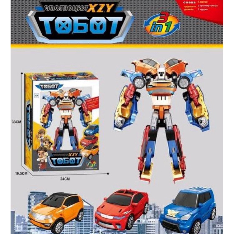 KODE W29E BISA COD UKURAN JUMBO  MAINAN ANAK ROBOT TOBOT 3 CARS COMBINE MINI TRITAN  ROBOT TO CAR  T