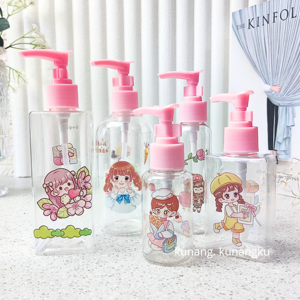 Kunangkunangku Botol Pump 50ml 100ml 250ml Model Stiker Kartun