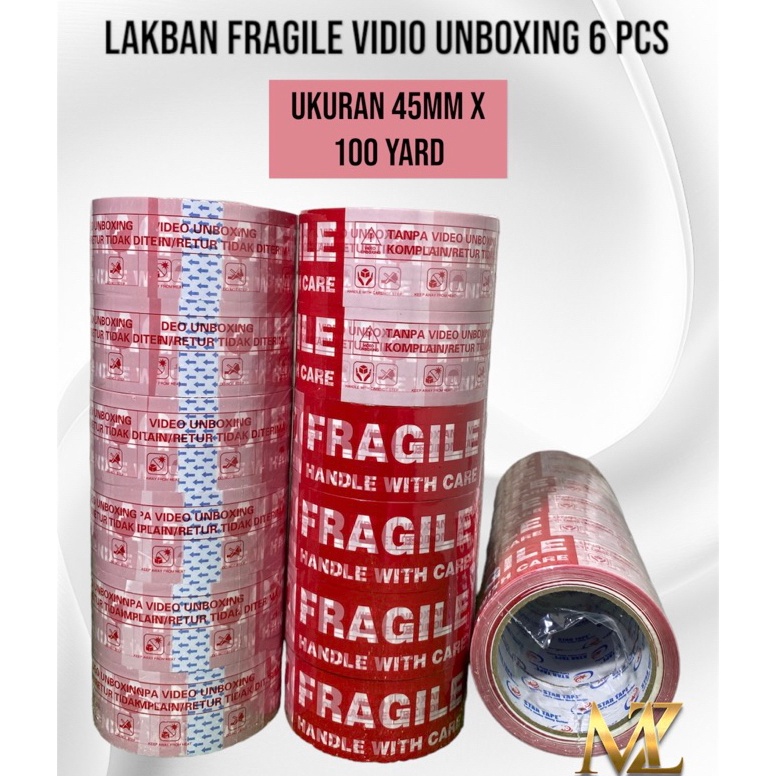 

LAKBAN FRAGILE VIDIO UNBOXING MERAH DAN PUTIH UKURAN 45MM X 1 YARD KODE Y7U1