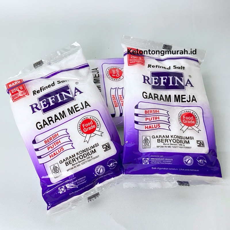 

REFINA Garam Meja Beryodium Original Berkualitas Refined Salt Refill 250 gram