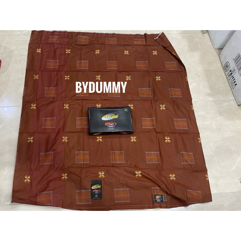 Sarung atlas super special premium motif songket warna cokelat cc1r