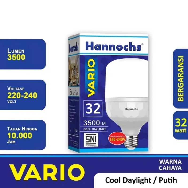 Lampu Hannochs VARIO 32 WATT 3500Lm (Cool Daylight) SNI