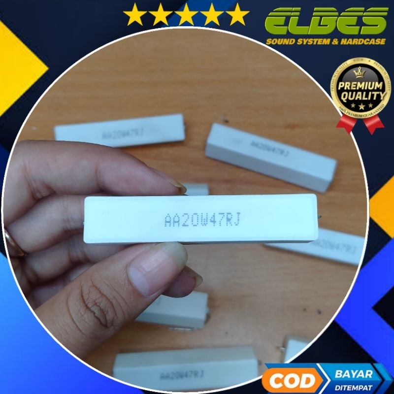 R kapur 20w resistor 3,3ohm 4,7ohm 10ohm 12ohm 15ohm 18ohm 20ohm 22ohm 33ohm 39ohm 47ohm 56ohm 20w w