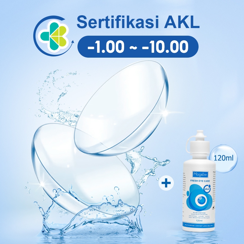 MAGISTER CLEAR LENS MINUS (-1.00 s/d -10.00) SOFTLENS BENING MINUS LENSA KONTAK+OBAT TETES MATA