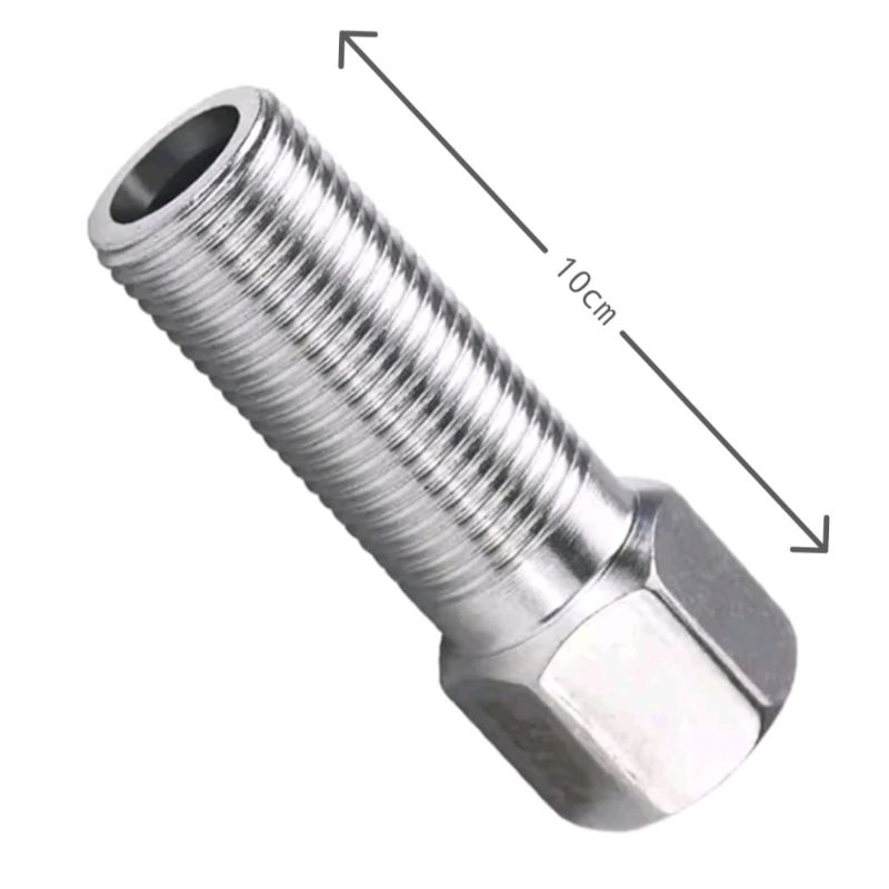 Sok drat panjang 10 cm / sok kran stainless ukuran 1/2 inchi drat luar dalam