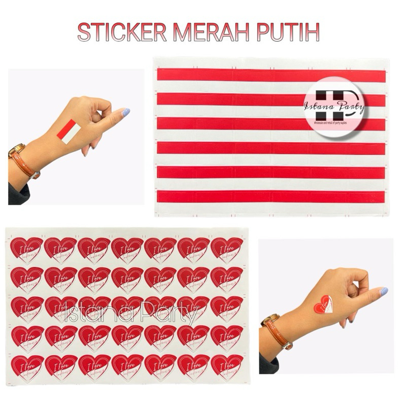 

sticker pipi merah putih / stiker bendera Dirgahayu Hut Ri perlembar