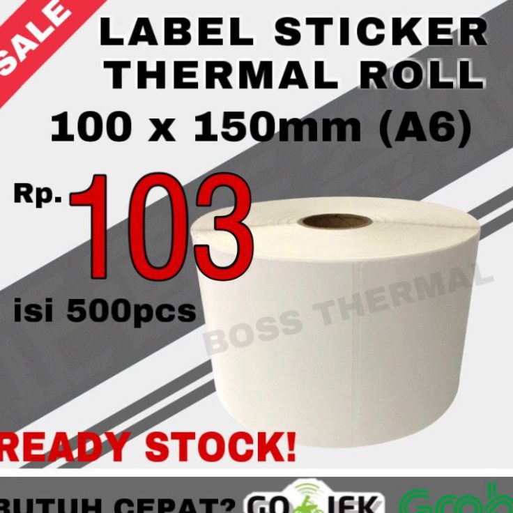 

FG2 KERTAS LABEL THERMAL 1x15 sticker BARCODE ukuran A6 1 x 15