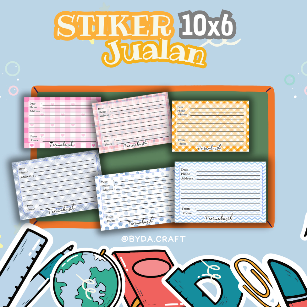 

Stiker label pengiriman jualan online shop glosyy I ukuran 10x6