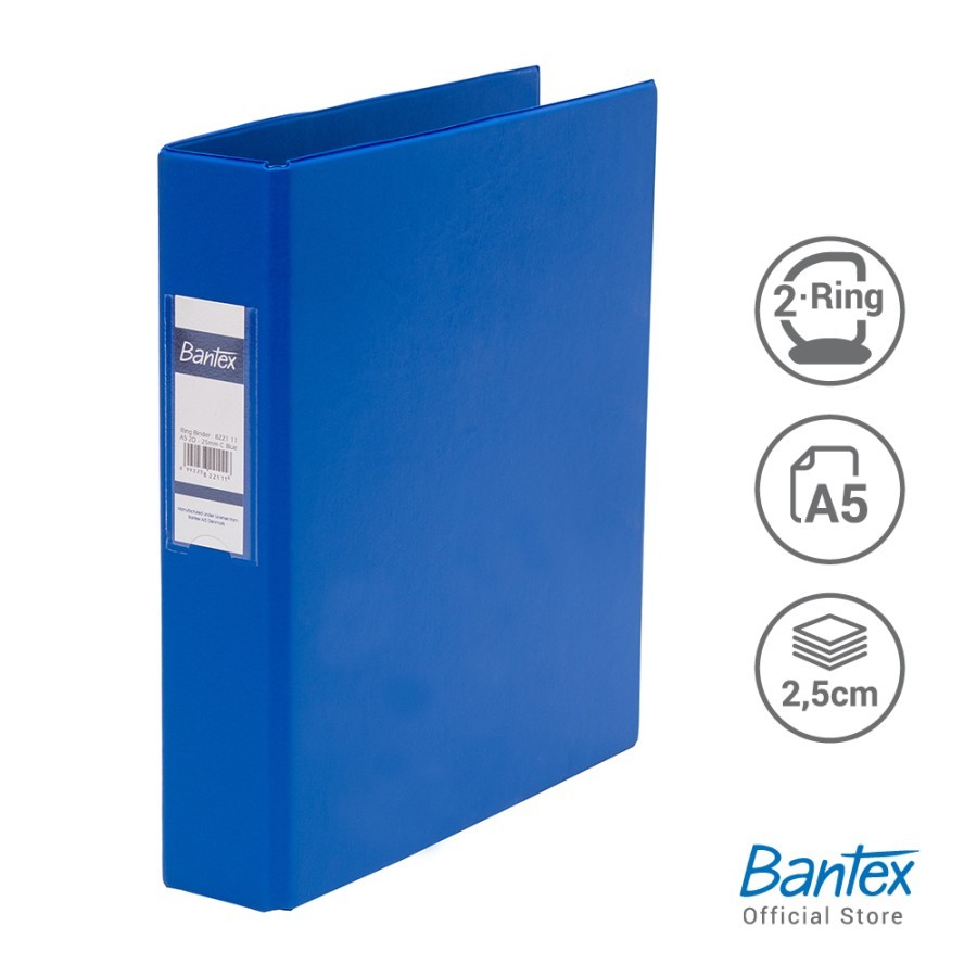 

TBMO RING BINDER 1222 A5 2D KAPASITAS 25 MM 8221 11 BANTEX BIRU