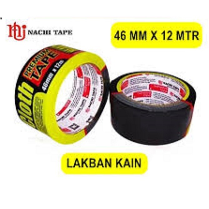 

Cloth tape 46mm x 12 meter / Lakban Kain Hitam NACHI 2 Inch x 12 meter