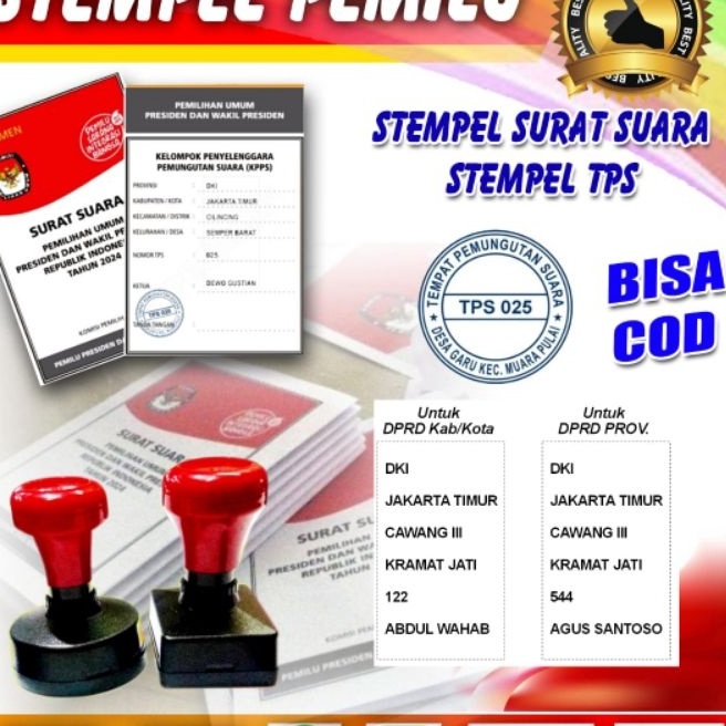 

KP8 Stempel KPPS Stempel Pemilu Stempel Surat Suara 224