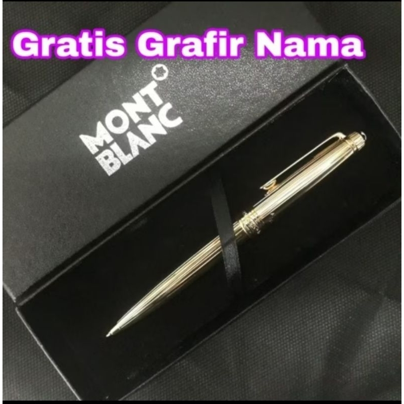 

Bulpoint Mewah Mont Blanc Luxury Golden Free Grafir Nama/Logo + Box Exclusive