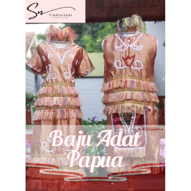 Baju adat papua/adat tradisional papua/pakaian adat papua satuan dewasa