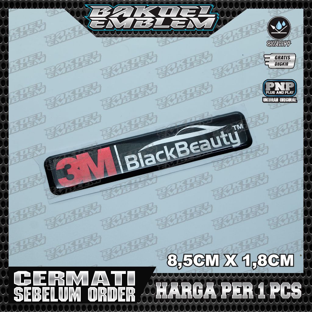 EMBLEM 3M BLACKBEAUTY, EMBLEM TIMBUL KACA FILM 3M BLACKBEAUTY