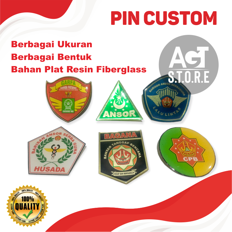 PIN CUSTOM SESUAI REQUEST [ANEKA PIN BAHAN PLAT LAPIS RESIN]