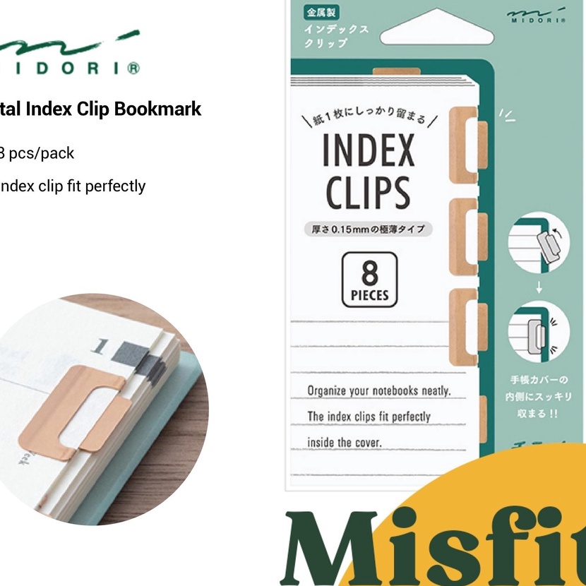 

Mega MIDORI Metal Index Clip Bookmark Klip Pembatas Buku Halaman