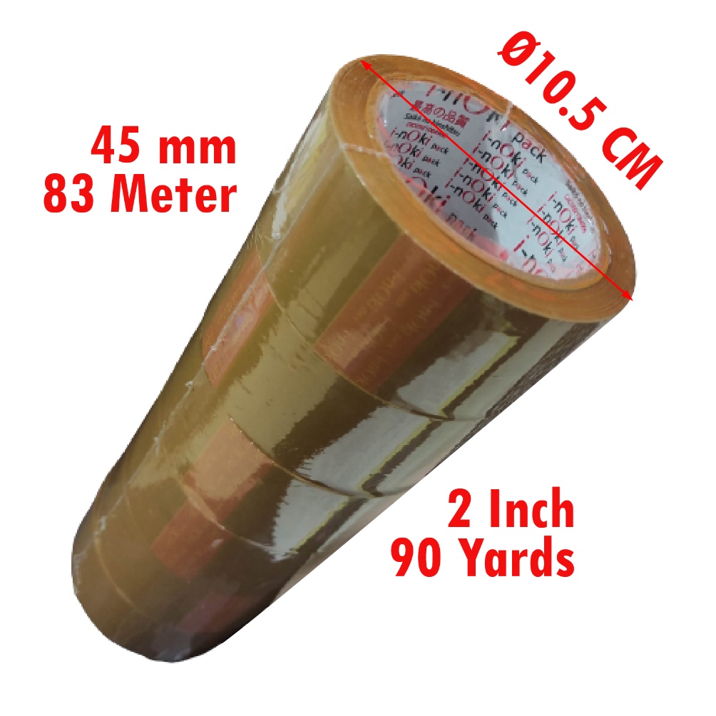 

GEBYAR PROMO 6 Roll Lakban OPP INOKI Cokelat Coklat 2 Inch 45 mm x 9 Yards InOki Pack Tan Brown Adhesive Tape Setara Daimaru Versi Ekonomis SLOP
